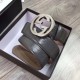 Fake Gucci Signature belt with G buckle Grey 411924 Replica