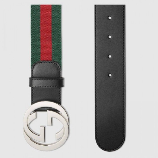 Replica Gucci Web belt with G buckle black 411924