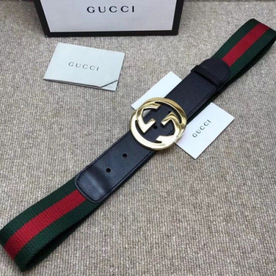 Replica Gucci Web belt with G buckle black 411924