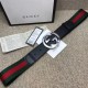 Replica Gucci Web belt with G buckle black 411924
