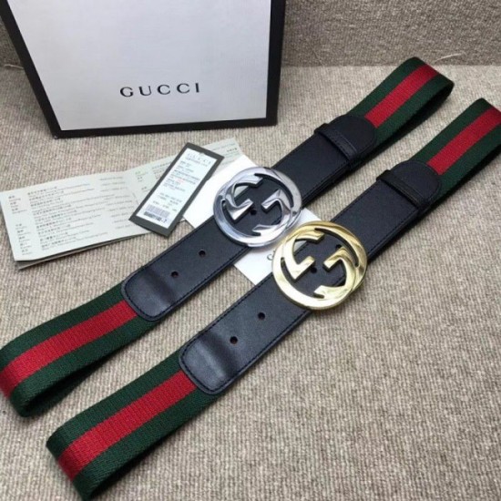 Replica Gucci Web belt with G buckle black 411924