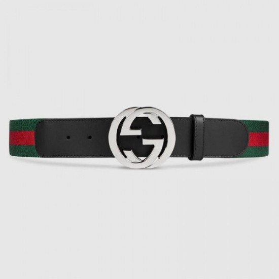 Replica Gucci Web belt with G buckle black 411924