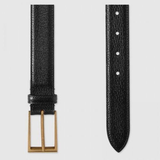 Replica Gucci belt with rectangular buckle black 429028