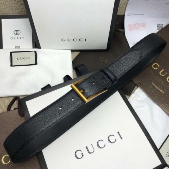 Replica Gucci belt with rectangular buckle black 429028