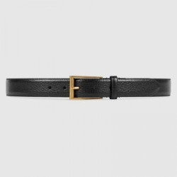 Replica Gucci belt with rectangular buckle black 429028