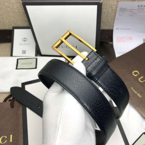 Replica Gucci belt with rectangular buckle black 429028