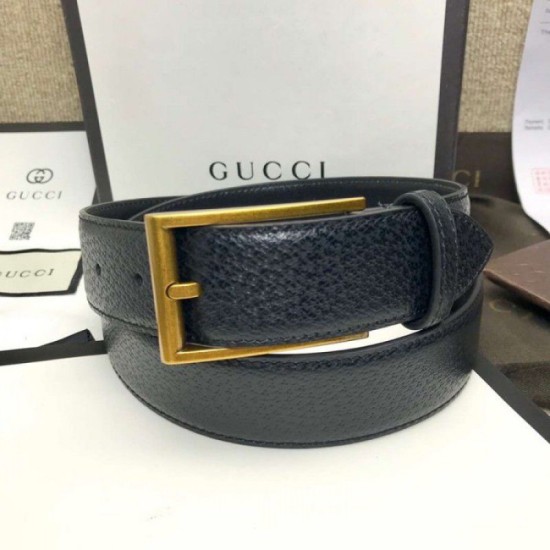 Replica Gucci belt with rectangular buckle black 429028