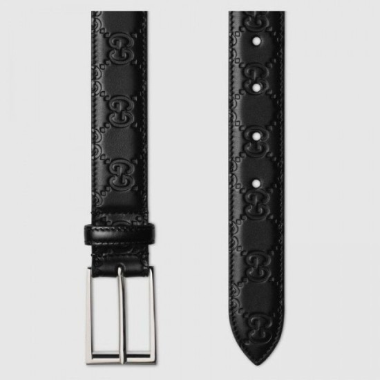 Fake Gucci Signature belt black 429028 Replica Replica Gucci Signature belt black 429028