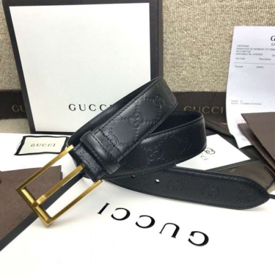 Fake Gucci Signature belt black 429028 Replica Replica Gucci Signature belt black 429028