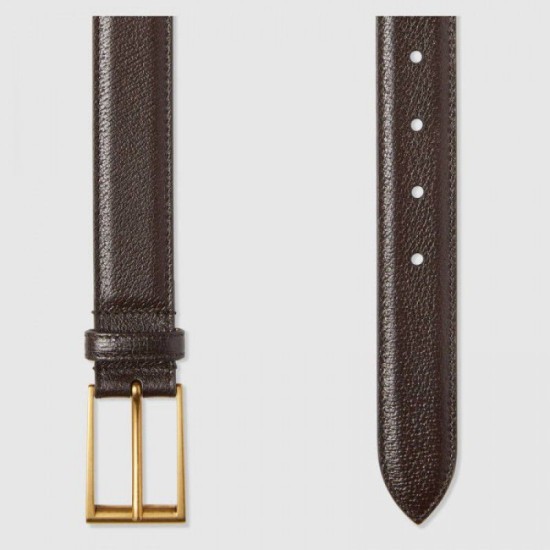 Fake Gucci belt with rectangular buckle brown 429028 Replica