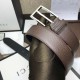 Fake Gucci belt with rectangular buckle brown 429028 Replica