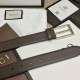 Fake Gucci belt with rectangular buckle brown 429028 Replica