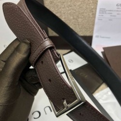 Fake Gucci belt with rectangular buckle brown 429028 Replica