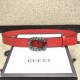 Replica Gucci belt with crystal Dionysus buckle red 432142