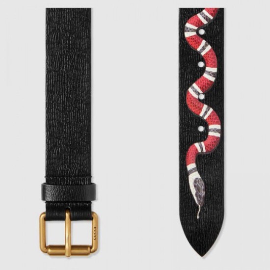 Replica Gucci belt with Kingsnake Black 434520