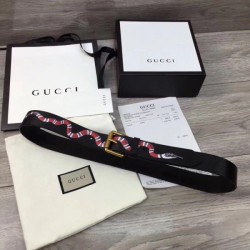 Replica Gucci belt with Kingsnake Black 434520