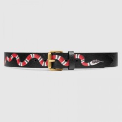 Replica Gucci belt with Kingsnake Black 434520