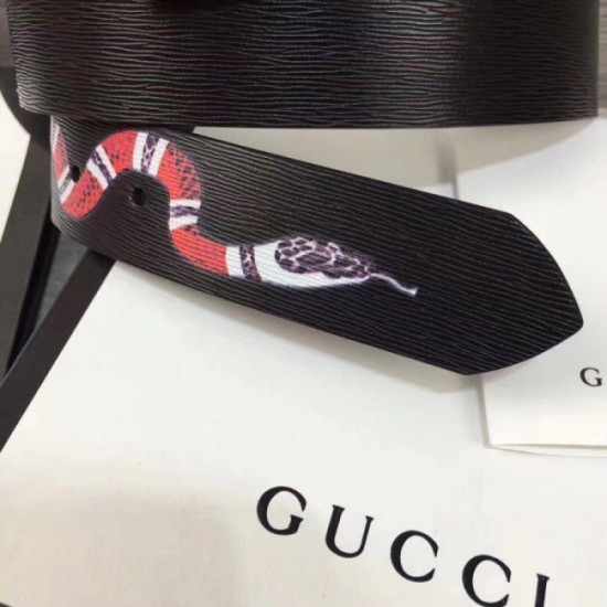 Replica Gucci belt with Kingsnake Black 434520