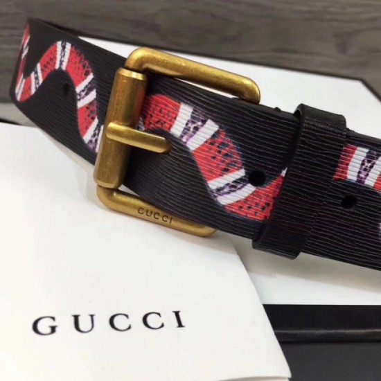 Replica Gucci belt with Kingsnake Black 434520