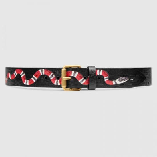 Replica Gucci belt with Kingsnake Black 434520