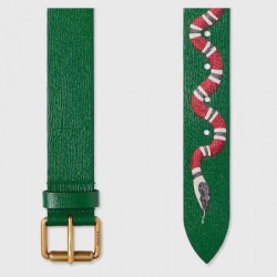 Fake Gucci belt with Kingsnake Green 434520 Replica