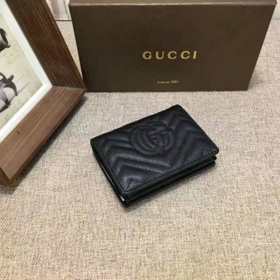 Replica Gucci GG Marmont card case in Black 443125 Replica Gucci GG Marmont card case in Black 443125