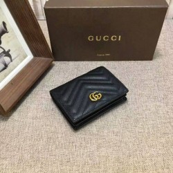 Replica Gucci GG Marmont card case in Black 443125
