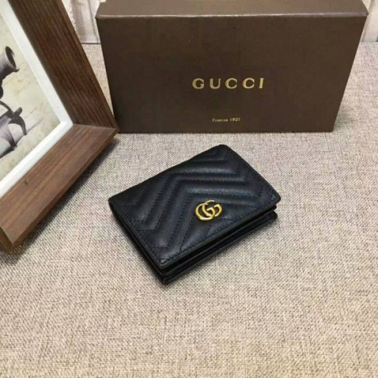 Replica Gucci GG Marmont card case in Black 443125 Replica Gucci GG Marmont card case in Black 443125