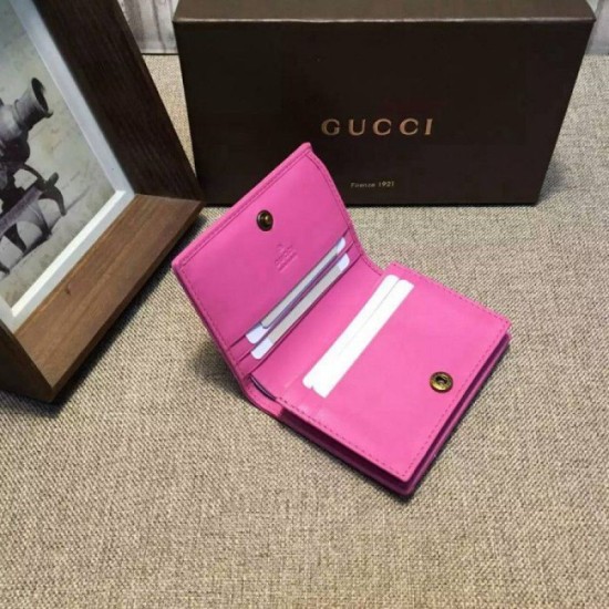 Replica Gucci GG Marmont card case in Pink 443125 Fake Gucci GG Marmont card case in Pink 443125 Replica