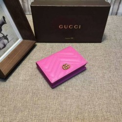 Fake Gucci GG Marmont card case in Pink 443125 Replica