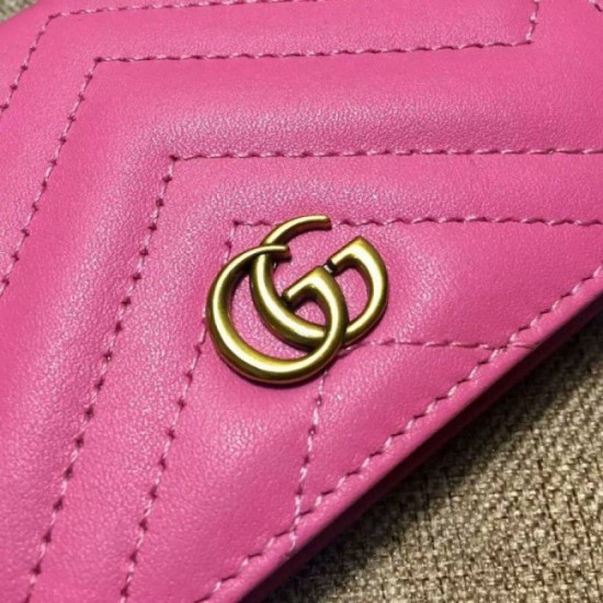 Replica Gucci GG Marmont card case in Pink 443125 Fake Gucci GG Marmont card case in Pink 443125 Replica