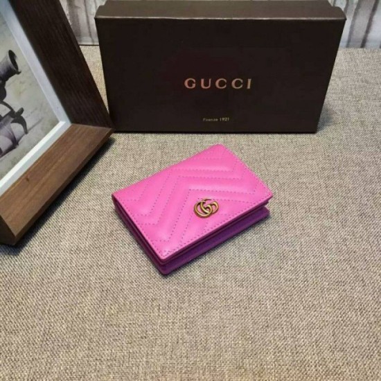 Replica Gucci GG Marmont card case in Pink 443125 Fake Gucci GG Marmont card case in Pink 443125 Replica