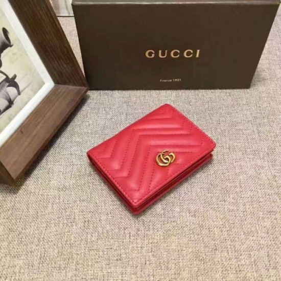Replica Gucci GG Marmont card case in Red 443125 Replica Gucci GG Marmont card case in Red 443125