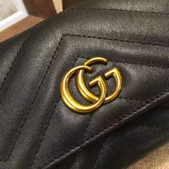 Replica Gucci GG Marmont continental wallet in Black 443436 Replica Gucci GG Marmont continental wallet in Black 443436