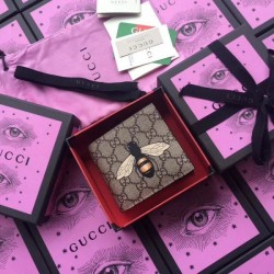 Replica Gucci Bee print GG Supreme wallet 451268
