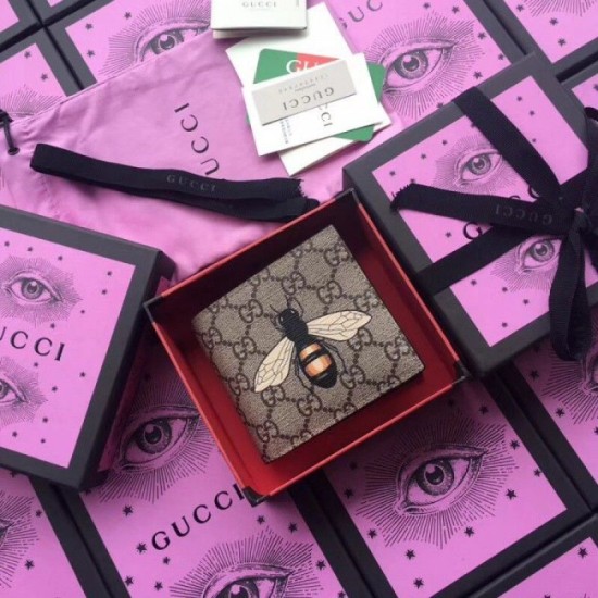 Replica Gucci Bee print GG Supreme wallet 451268 Replica Gucci Bee print GG Supreme wallet 451268