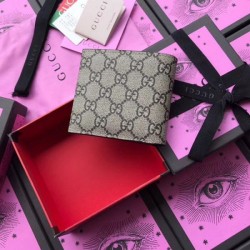 Replica Gucci Angry Cat print GG Supreme wallet 451268