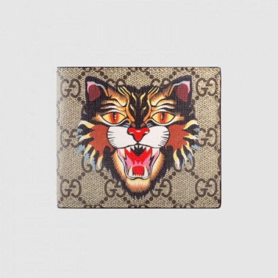 Replica Gucci Angry Cat print GG Supreme wallet 451268 Replica Gucci Angry Cat print GG Supreme wallet 451268