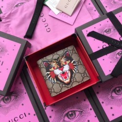 Replica Gucci Angry Cat print GG Supreme wallet 451268