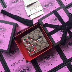 Replica Gucci Kingsnake print GG Supreme wallet 451268