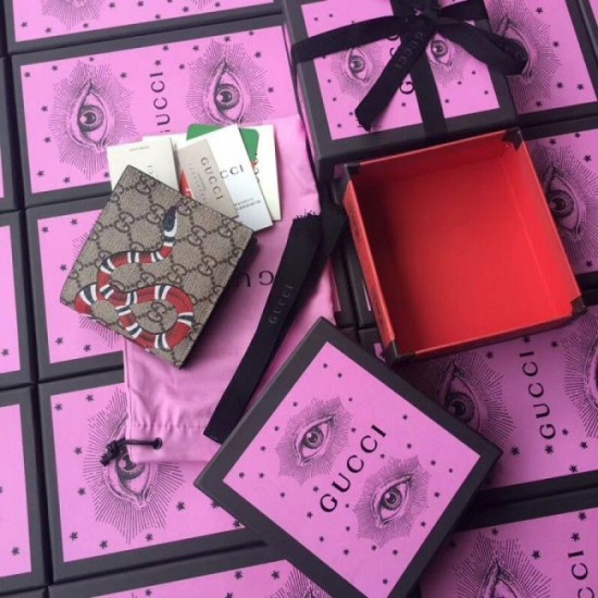 Replica Gucci Kingsnake print GG Supreme wallet 451268 Replica Gucci Kingsnake print GG Supreme wallet 451268