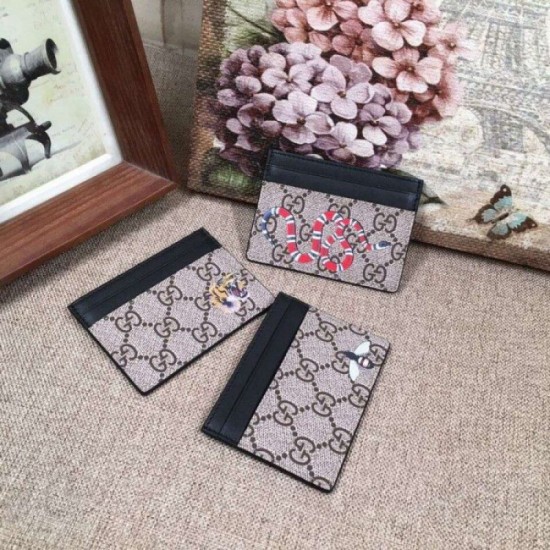 Fake Gucci Tiger print GG Supreme card case 451277 Replica Replica Gucci Tiger print GG Supreme card case 451277