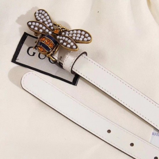 Replica Gucci Queen Margaret belt white 476452
