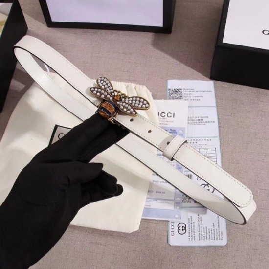 Replica Gucci Queen Margaret belt white 476452