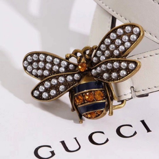 Replica Gucci Queen Margaret belt white 476452