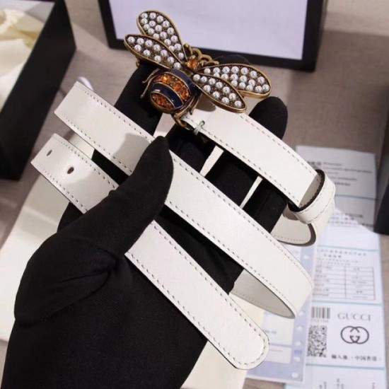 Replica Gucci Queen Margaret belt white 476452