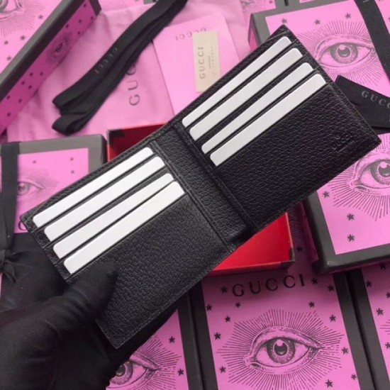 Replica Gucci Bee Star bi-fold wallet black 495055 Replica Gucci Bee Star bi-fold wallet black 495055