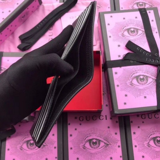 Replica Gucci Bee Star bi-fold wallet black 495055 Replica Gucci Bee Star bi-fold wallet black 495055