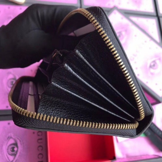 Fake Gucci Bee Star zip around wallet black 495062 Replica Fake Gucci Bee Star zip around wallet black 495062 Replica