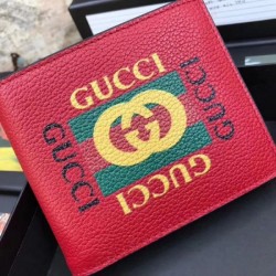 Replica Gucci Print bi-fold wallet red 496309